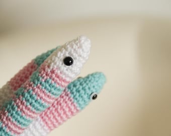 Hand Crochet Sardine - 100% Cotton yarn - Transgender Pride Flag colors