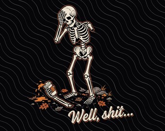 Skelett-Kaffee-PNG: Gruseliger, gebrochener Arm, schwarzer Humor, Halloween-Kaffee-PNG, trendiger, gotischer, sarkastischer Liebhaber, witziges Skelett-PNG