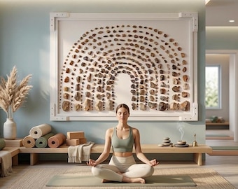 Sustainable stone mosaic in an upcycled frame