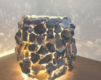 Portavelas rústico de sílex