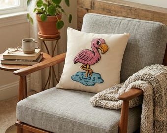 Capa de almofada Flamingo Punch Needle