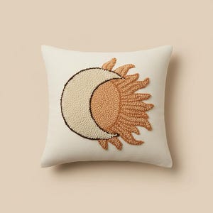 Sun Moon Punch Needle Pillowcase - Boho