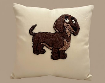 Dachshund - cão salsicha - cachorro salsicha - fronha bordada