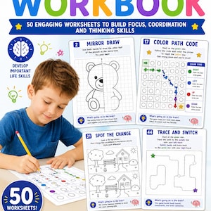 Cuaderno de juegos mentales para niños / 50 actividades imprimibles para mejorar la concentración y la memoria (descarga en PDF)