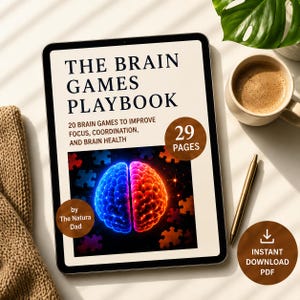 Brain Games Playbook for Kids Adults | 20 Games, Focus, Coordination, Cognitive Skills (PDF eBook)