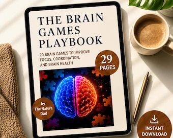 Brain Games Playbook for Kids Adults | 20 Games, Focus, Coordination, Cognitive Skills (PDF eBook)