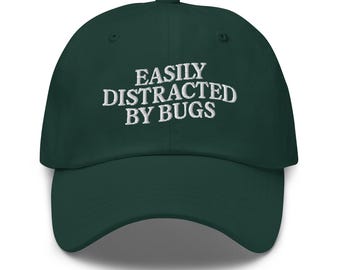 Cappellino da baseball ricamato facilmente distratto dagli insetti Cappello retrò Regalo per amanti degli insetti Natura Entomologia Insetti striscianti Top Cappellino per amanti degli insetti