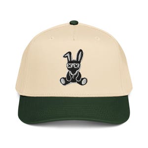 Psycho Bunny embroidered patch 5 panel cap Bunny Lovers Funny Rabbit mom dad hat