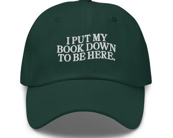 Ho messo giù il mio libro per essere qui Cappello da papà ricamato Ho letto libri proibiti Cappello Bibliotecario Topo di biblioteca Libri Regalo per lui Lei Amante dei libri