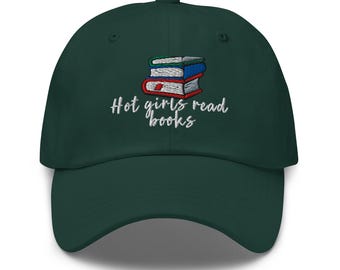 Heiße Mädchen lesen Bücher gestickt Dad Hut Bücher Mütze Bibliothekar Bücherwurm Mütze Bücher Geschenk für ihn ihre Buch-Liebhaber Geschenke