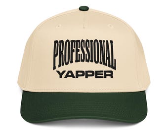 Gorra bordada de 5 paneles para profesionales de Yapper. Gorra con certificación profesional de Yapper. Regalo de película rara y vergonzosa de Popculture. Gorra Born to Yap.
