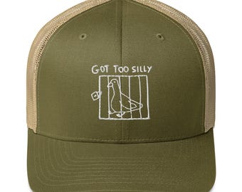 Geese birds lover gifts for her Got too silly embroidered Trucker Cap Silly Goose on the loose Funny Duck Apparel