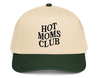 Cappellino a 5 pannelli ricamato Hot Moms Club Hot Mum Era Mom Life Funny Pregnancy Pregnant Mom To Be