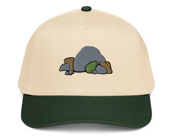 Rocks Hut bestickte 5-Panel-Kappe Warten Sie, ich sehe einen Rock-Liebhaber-Geschenk Geologen-Geschenk Geologie-Lehrerkappe Rocksammler Rockhound Geschenke