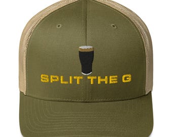 Split the G geborduurde Trucker Cap Guinness Pint pet bierliefhebber Ierland grappige dronkaard vader cadeau bier pint hoed wijnliefhebber cadeau