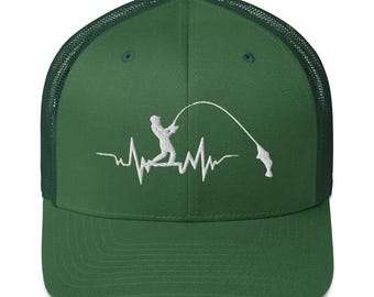 Fishing hat embroidered Trucker Cap Hunting Lover Gift Hunter Fisher Gift fisherman dad cap