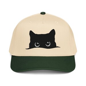 黒猫様　鍋帽子 猫の刺繍入り野球帽 かわいい猫のギフト 黒猫シャツ 猫の覗き見帽子 猫