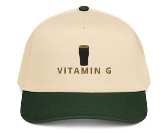 Vitamin G embroidered 5 panel capGuinness Pint Hat Ireland Guinness toucan funny drunkard dad gift beer pint hat wine lover cap