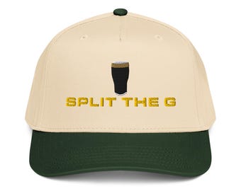 Split the G bestickt 5 Panel Cap Guinness Pint Cap Bier Liebhaber Irland lustiger Trinker Papa Geschenk Bier Pint Hut Weinliebhaber Geschenk