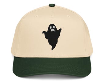 Geister-Halloween-Hut bestickt 5 Panel-Cap Spooky Saison Katzenliebhaber Geschenke