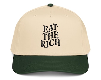 Czapka z haftem Eat the Rich, 5 paneli, czapka z napisem „Antymiliarder Elon”, czapka antykapitalistyczna, ruch lewicowy, czapka liberalna