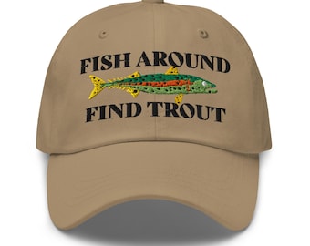 Fisch rund finden Forelle bestickt Baseballkappe Fischer Geschenke Fischer Fisch rund Forelle Weihnachten Fishy Geschenk