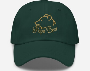 Cappellino da baseball ricamato con orso papà, regalo per papà, regalo per lui, cappello con animali, regalo per il nonno, regalo per papà, regalo per la festa del papà, cappello con orso per papà