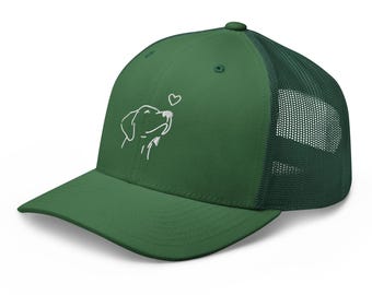 Embroidered dog heart hat Trucker Cap fur mama dad cap Gift for new Dog Owner Puppy lover