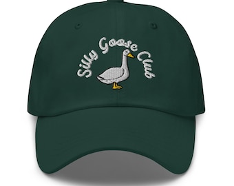 Gorra de béisbol bordada del Silly Goose Club. Gorra del Silly Goose. Regalos sarcásticos de Goose. Divertidos regalos de Navidad para la piel de gallina.