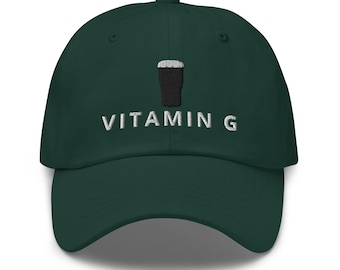 Vitamin G embroidered baseball cap Dad hatGuinness Pint Hat Ireland Guinness toucan funny drunkard dad gift beer pint hat wine lover cap