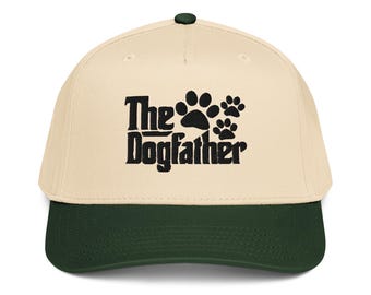 Der Hundevater bestickte 5-Panel-Kappe Lustige Hundemütze Hundegeschenke Niedlicher Hundetatze Hundemama neuer Hundebesitzer Liebhabergeschenk Tier retten Hundevater