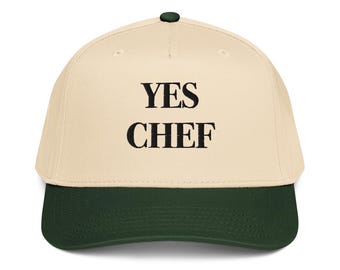 Gorra de chef bordada de 5 paneles Yes Chef Hat Culinary Home Chef Gift gorro de cocina regalo de catering gorro de ama de casa gorro de criada gorro de cocina Navidad