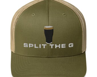 Split the G Hut bestickt Trucker Cap Guinness Pint Kappe Bier Liebhaber Irland lustiger Trinker Papa Geschenk Bier Pint Hut Weinliebhaber Geschenk