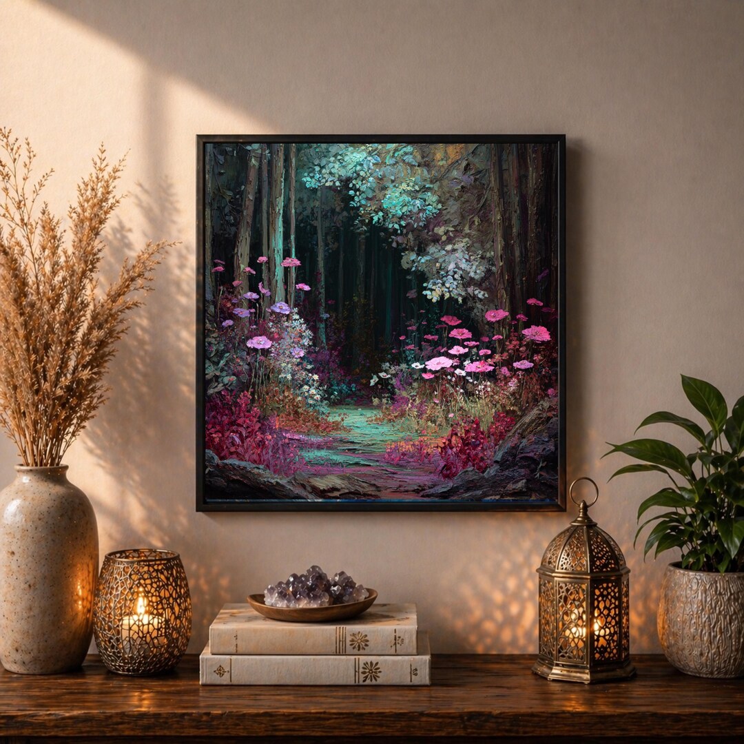Enchanted Forest Wall Art Print • Dreamy Fairy Garden Pathway ...
