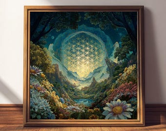 Flower of Life Art Print | Mystical Dream Valley, Sacred Geometry