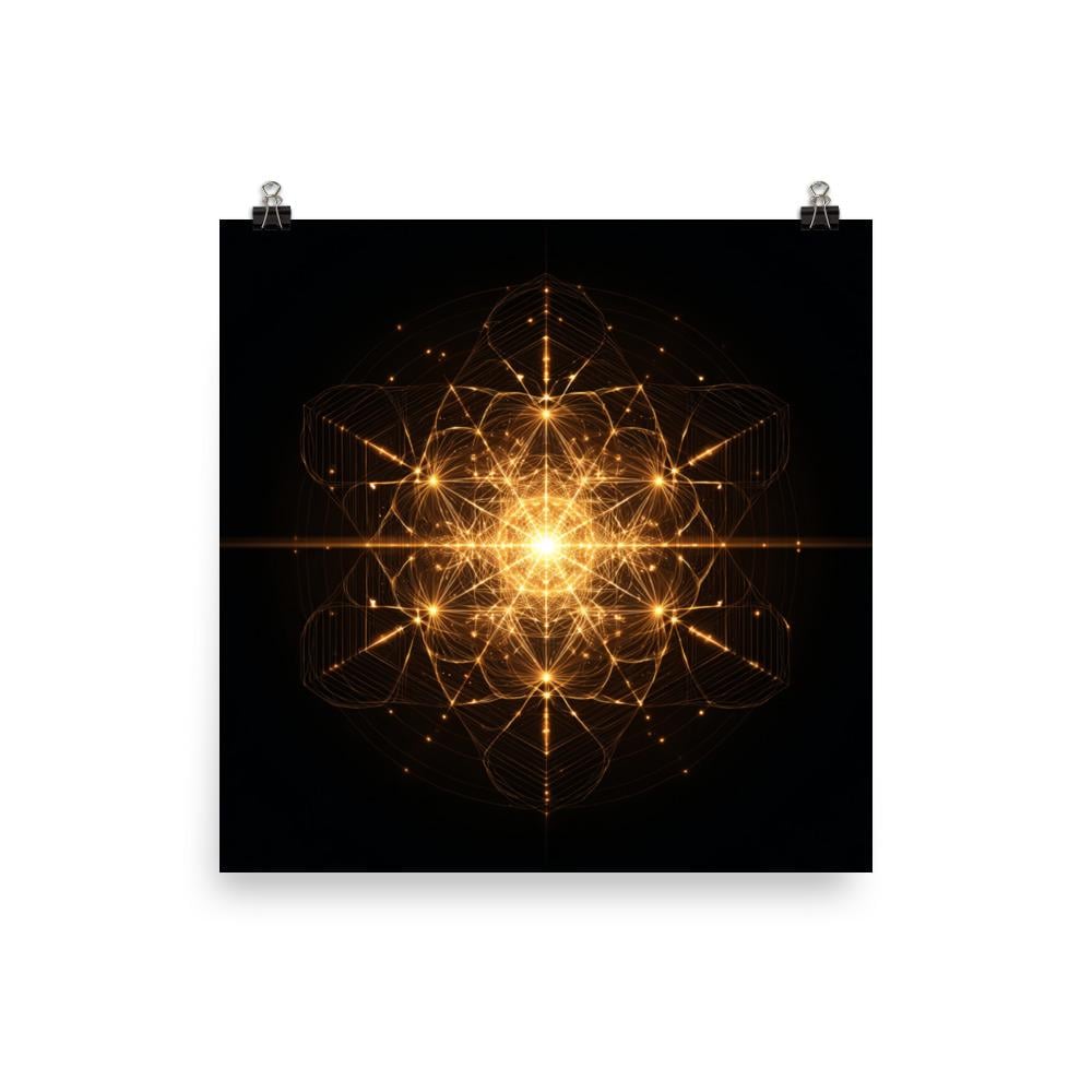 Gold Merkaba Mandala Art Print • Sacred Geometry Wall Decor • Spiritual ...