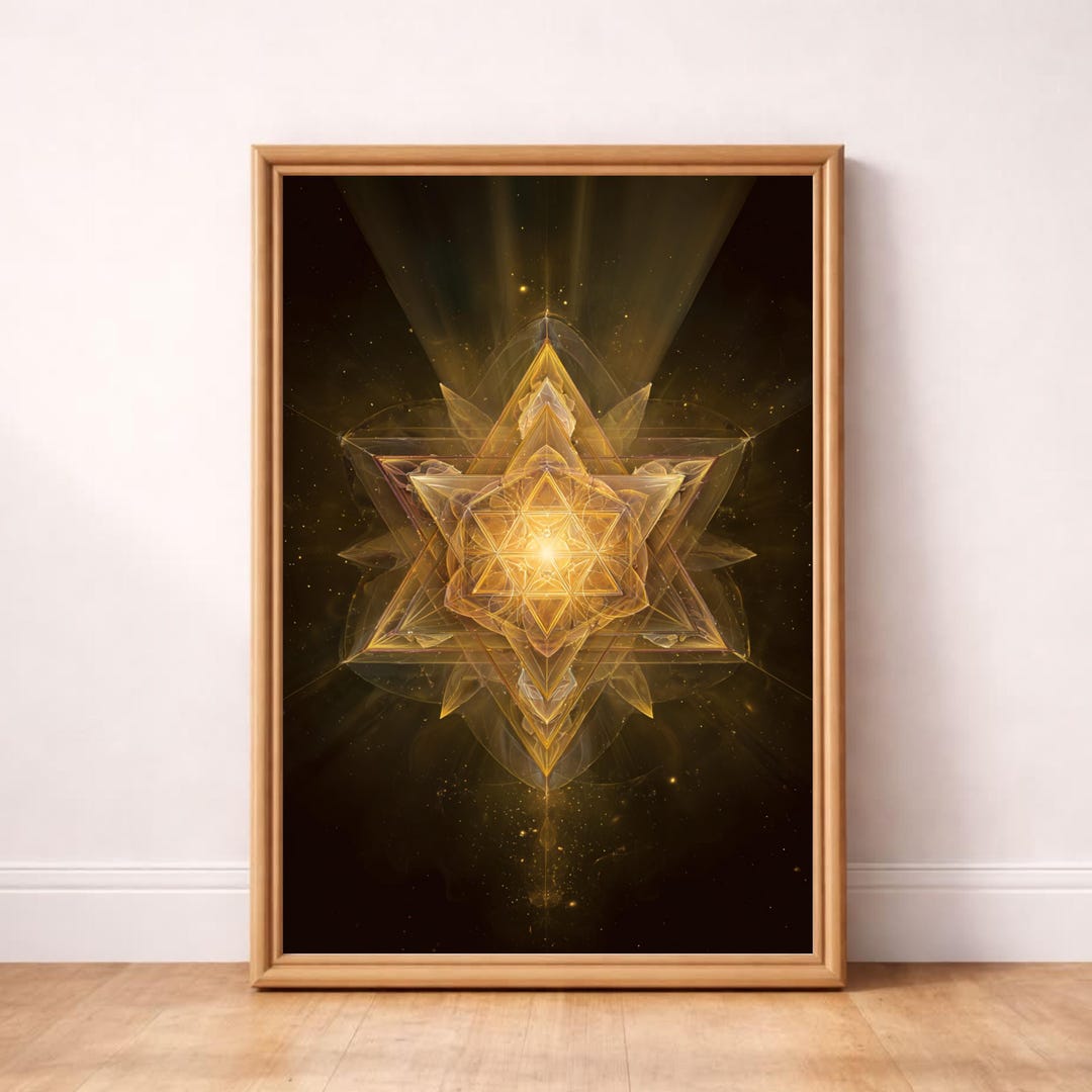 Golden Merkaba Print | Sacred Geometry Light Body Activation Art - Etsy