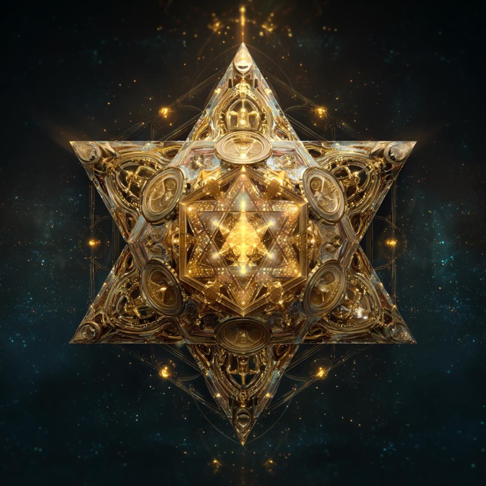 Golden Merkaba Activation – Sacred Geometry Art Print | Light Body ...