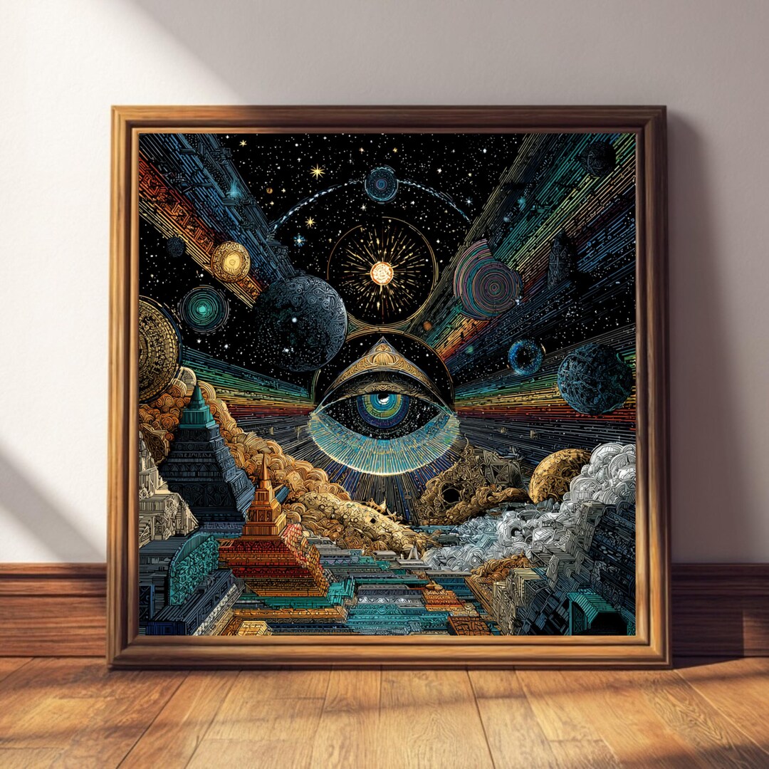 All-seeing Eye Cosmic Print – Surreal Galaxy Landscape, Mystical ...