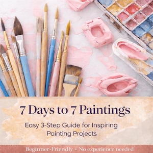 7 dagar till 7 målningar – Nybörjarguide för målning, steg-för-steg-konsthandledningar, digital PDF-nedladdning