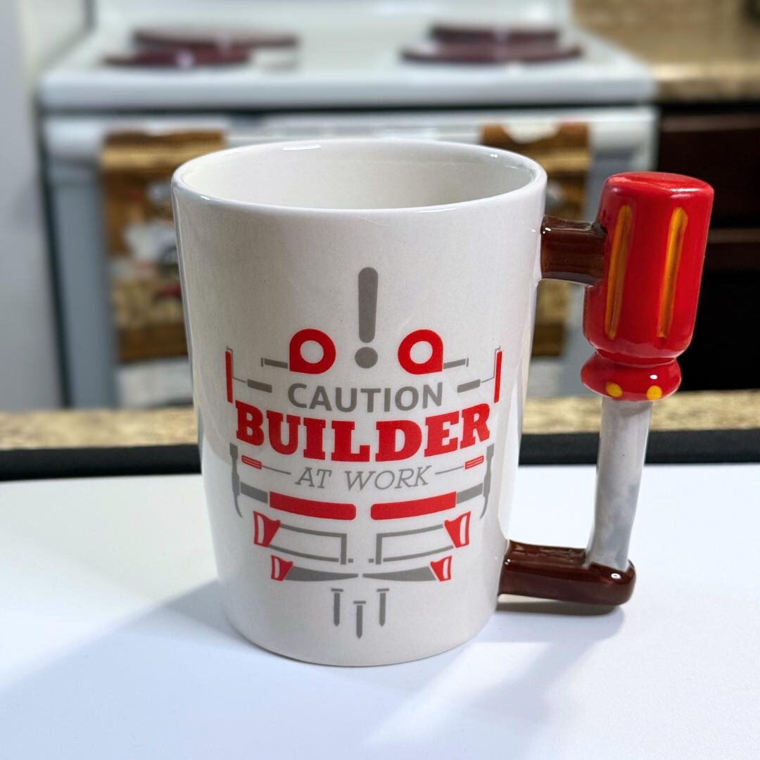 Builder at Work Mug, Screwdriver Handle Coffee Cup, Construction Gift ...