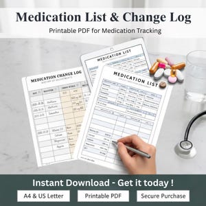 Caregiver Medication Tracker – Printable Medication Log for Seniors (PDF Download A4/US Letter Size)