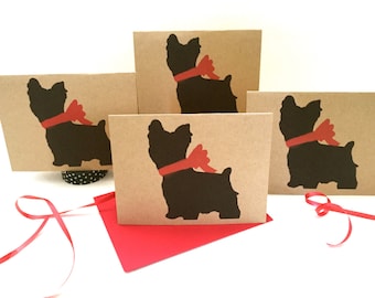 Yorkie Cards - Yorkshire Terrier Card Set Pack - Gifts for Morkie Dog Lovers - Yorkie Poo Silky Holiday Thank You Bulk Birthday - Christmas