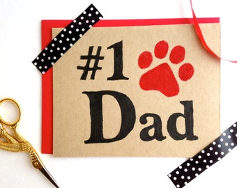 Dog Dad Card - Fathers Day Card ECOFriendly Cards - Pet Parent  Sympathy Card - Cat Paw Print - Dog Paw Print Pet Lovers Thank You Card Set