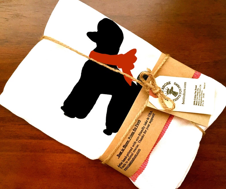 Poodle Tea Towels Standard Poodle Dish Cloths Poodle Decor Poodle Art Poodle Gifts Poodle Hand Towel Poodle Dish Towels Toy Poodle image 4