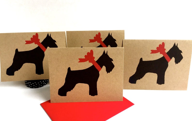 Schnauzer Card Set Dog Thank You Cards Bulk Miniature Pet Sympathy Standard Holiday Pack Mini Birthday Christmas Stationery Valentines image 1