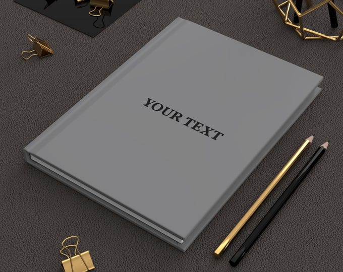 Custom Text Hardcover Journal | Personalized Matte Notebook, Monogram, Lined or Blank Pages