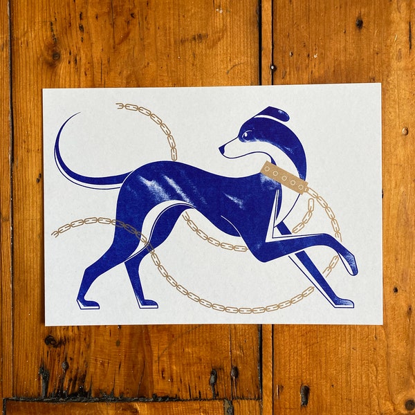 The Hound A5 Risograph Print