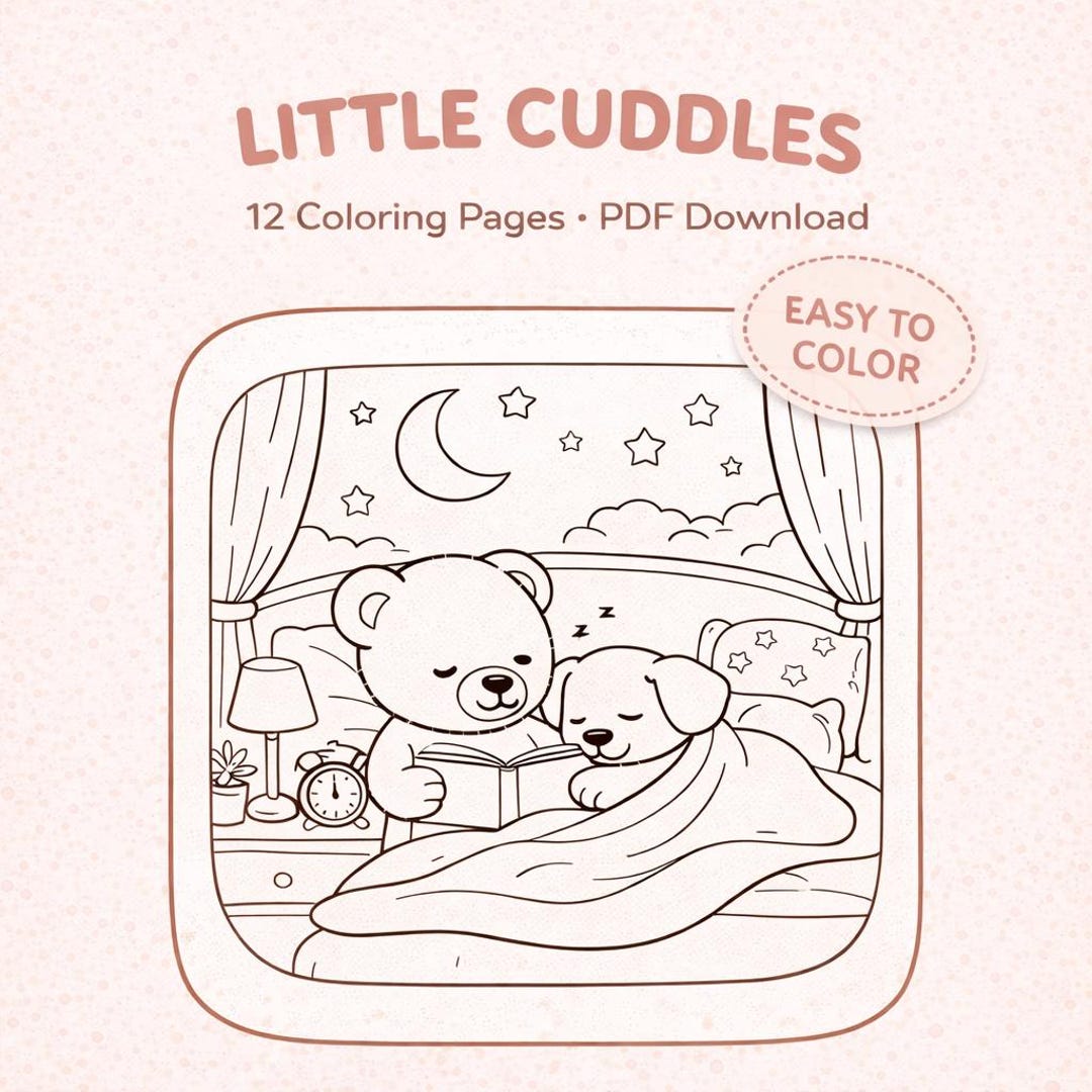 Little Cuddles Coloring Pages | Printable PDF | Easy Outlines for Kids ...