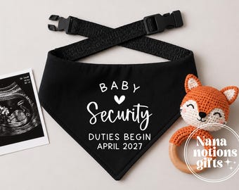 Baby Security over the collar dog bandana, pregnancy reveal